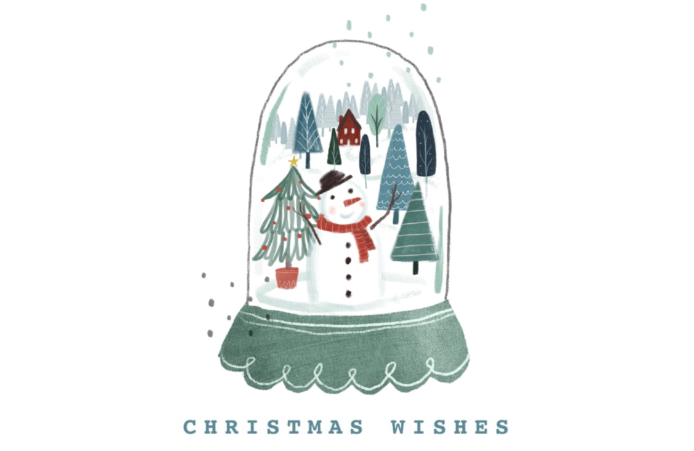 Christmas Wishes Snow Globe eCard