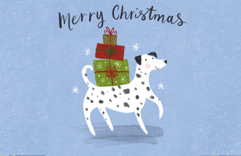 Merry Christmas Spotty Dog eCard
